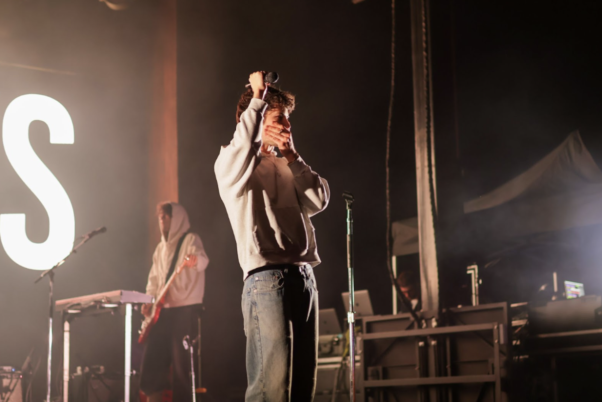 Wallows lead singer Dylan Minnette performs the final set at the Laguna Lake Stage at Shabang Music festival on day two, May 3. 